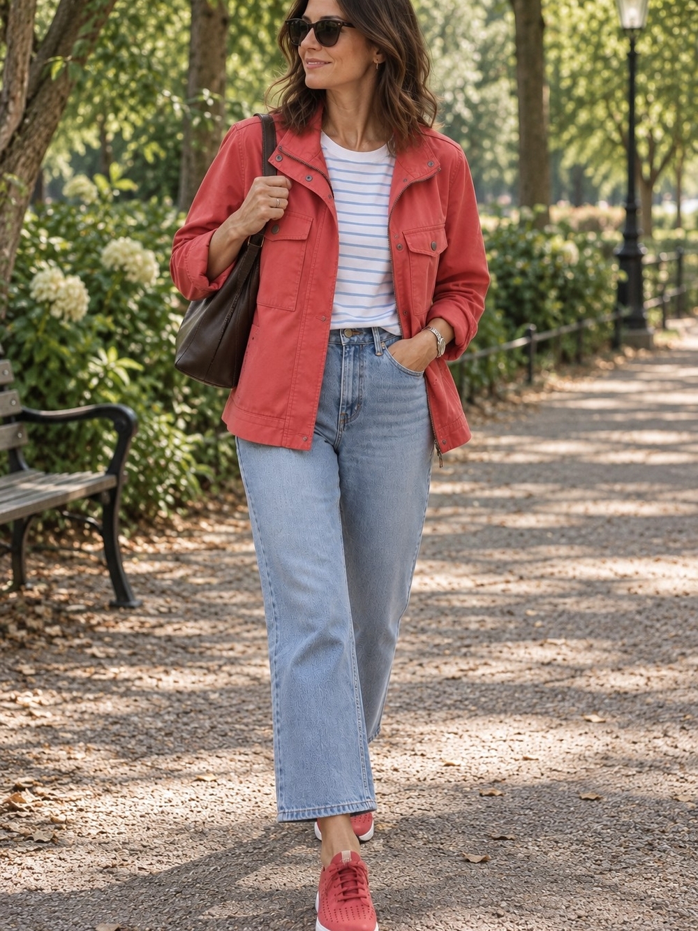 Coral Cotton Stretch Utility Jacket | Women’s